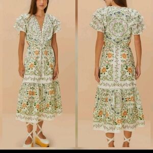 Farm Rio Folk Floral Mididress